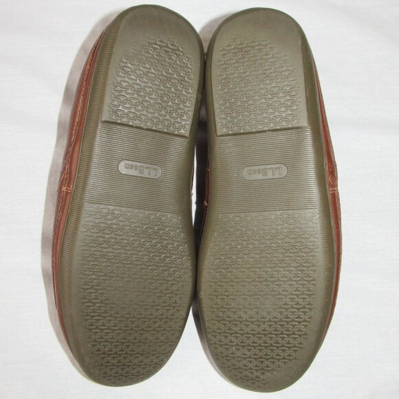 L.L. Bean Elkhide Leather Slip On Loafers Shoes 272346 Men\'s Size 12 Brown